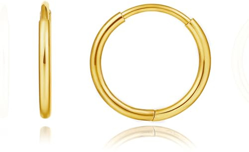 Limerencia Titan Creolen Ohrringe, G23 Implantat Grade reine Titan | Leichtgewicht Ring Ohrringe für Frauen Männer Empfindliche Ohren
