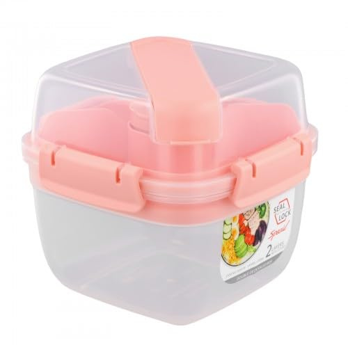 heavenlife Lunch Box, Boite Repas en Plastique, 1400 ML Boîte à Déjeuner, avec Compartiments, sans BPA, Fourchette et Cuillère pour Picnic, Travail