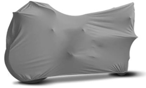 KKHBD Indoor Motorradabdeckung für Yamaha Tricity 300 Tricity300, Stretch Stoff Innen Staubschutz-elastischer Motorradplane Motorrad Schutzhülle für Garage,B Grey-No Velvet