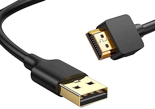 ukiism Cable USB a HDMI de 6.6 pies, cable USB a HDMI macho a macho, cable de pantalla HD 1080P, cable convertidor de audio y video para PC/portátil a monitor/HDTV/proyector (solo para sistema Windows
