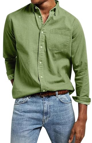 Camicia Uomo No Stiro Camicie Nera con Bottoni Elasticizzata Traspirante Camicia Bianca Manica Lunga Classica Taglie Forti Bluse Elegante Cotone Casual Camicie da Lavoro Ufficio Moda Primavera 2025