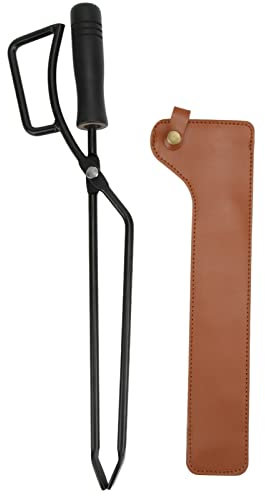 Pinzas de chimenea culnflun clip de carbón de carbón pinzas de parrilla de acero inoxidable con manga protectora