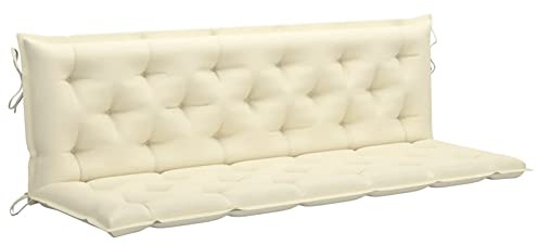 Hollywood Swing Cushion 180cm Cream White Garden Bench Pillow Outdoor Rocking Chair Cushion Patio Furniture Cushion Comfortable Waterproof Seat Pad