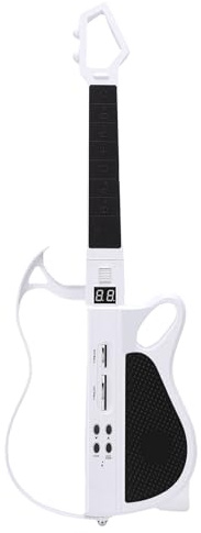 Luocute Chitarra Intelligente Senza Corde, Chitarra Musicale Elettrica per Bambini con Luci LED Multicolori e Wireless, Pieghevole Ricaricabile per Ragazzi e Ragazze Dai 3 Anni in su (WHITE)