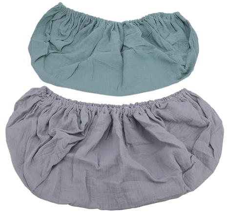 Sonew Weiche Wickelauflagenbezüge aus Baumwolle für Babys, 2er-Pack Atmungsaktive und Pflegeleichte Windel-Wickeltischlaken in Grün und Grau (Grün Grau)