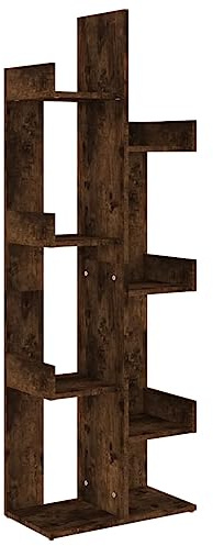 Roanoer Libreria per albero 48 x 25,5 x 140 cm, in legno dal design moderno, spazio e stabilità per Living Room Home Office Bedroom