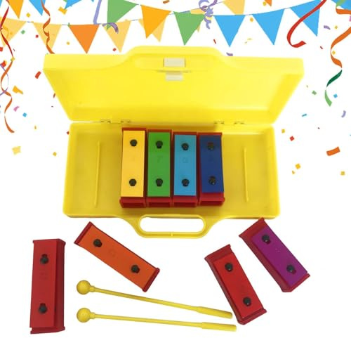 Xylophon Musikinstrument Metalltasten Percussion Musikinstrumente | Buntes Xylophon Mit Tragetasche für Kleinkinder Jugendliche und Mädchen Vorschule Schule Zuhause Auftritt Geburtstag