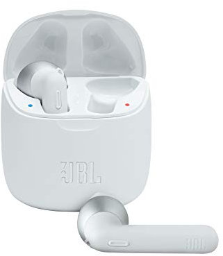 JBL TUNE 225TWS – Écouteurs intra-auriculaires véritablement sans fil – Bluetooth – Autonomie jusqu'à 25 heures – Étui de recharge pratique et élégant – Couleur : blanc