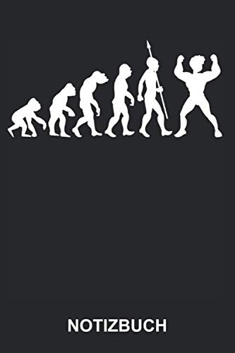 Notizbuch: Bodybuilding Bodybuilder Gym Kraftsport Muskeln Fitness Sport Muskelaufbau Evolution | Lustiges Niedliches Tagebuch, Notizheft, Schreibheft ... mit Linien | 120 Seiten liniert | Softcover