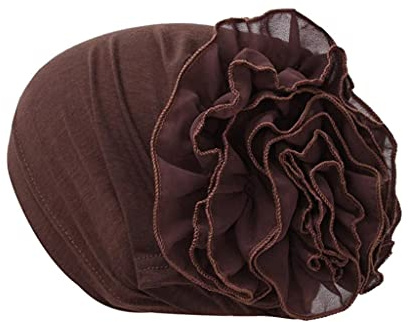 Zhiyao Damen Mütze Winter Frauen Muslim Chiffon Hijab Kopftuch Beanie mit Blume Muslimischen Warme Wintermütze Herbst Chemo Hut