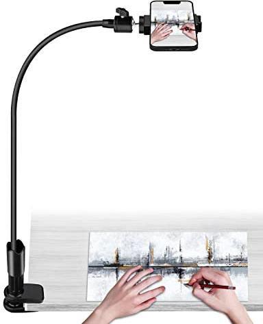 AFAXINRIE Support de téléphone à col de Cygne et Support de Bureau, Support de téléphone pour Filmer, trépied de Table pour décorer des Cookies, enregistrer ou Regarder des vidéos TikTok Blog
