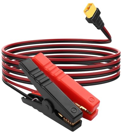 YACSEJAO XT60 auf Batterie Krokodilklemmenkabel 16AWG Batterie Klemme auf Autoladegerät Netzteilkabel mit XT60 Stecker, 1,8 m