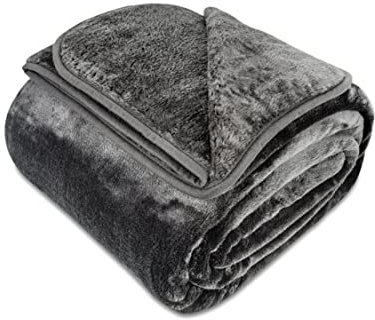 Gräfenstayn® Kuscheldecke Cashmere-Feeling - super weich & flauschig - Dicke & warme Fleecedecke - kuschelige Sofadecke, Wohndecke & Tagesdecke - Überwurf Decke Sofa, Couch (Anthrazit, 180x220 cm)