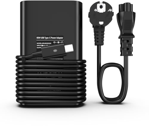 Ladekabel Laptop 65W USB C Netzteil für Dell Latitude 7275 7370 5420 5285 5290 5520 XPS 13 9250 9360 9365 9370 9380 9350 9550 Chromebook 3100 3400 5190 la65nm170 02YK0F Charger Ladegerät AC Adapter