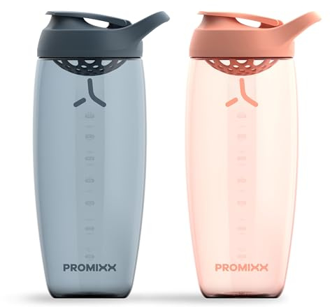 Promixx Pursuit Protein Shaker Bottle (32 oz) – Silent No-Ball Mixer, Leak-Proof Lid, BPA/BPS & Phthalate-Free ECOZEN – Easy-Clean Shaker Cup for Protein Shakes, Pre & Post-Workout Smoothies
