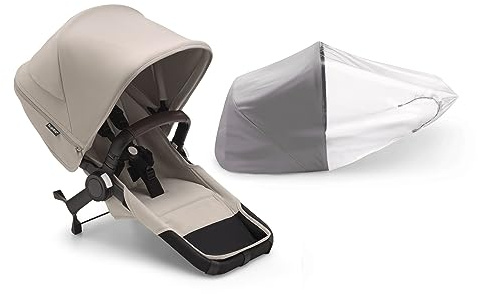 Bugaboo Donkey 5 Duo Erweiterungsset, verwandelt deinen Donkey 5 Mono in einen Doppelkinderwagen, verbessertes Side By Side-Design, wendbarer Sitz und Ein-Hand-Lenkung, Desert Taupe