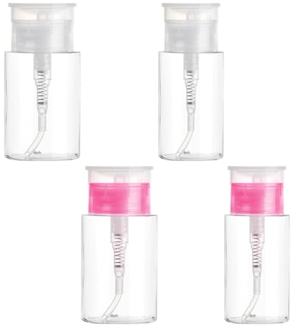 KVBUCC 4 Pieces 100ML/150ML Squeeze Bottles, Transparent Press Dispensing Bottles with Flip Top Liquid Containers, Refillable Containers for Lotion, Makeup Remover.