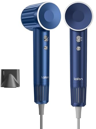 Laifen Haartrockner Retro-Serie 200 Million Negativ Ionen Föhn, Reisefön mit 110.000 U/min bürstenloser Motor für schnelles Trocknen, Hochgeschwindigkeit Fön geräuscharm mit Einzeldüse(Blau)