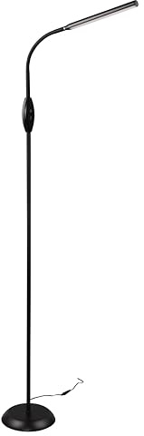 Reality Leuchten LED Stehleuchte Toro R47641102, Kunststoff Schwarz matt, inkl. 5 Watt LED, Touch Dimmer, Lichtfarbe wechselbar, Flexarm |