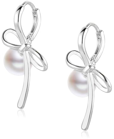 ASH'S CHOICE Orecchini a cerchio grandi e piccoli con gocce di perle - Orecchini da donna in argento 925