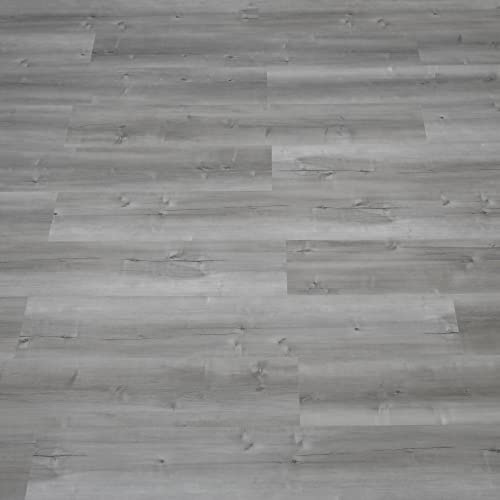 NUFLR Floor Tiles Self Adhesive Vinyl Flooring Peel and Stick Floor Tiles | Vinyl Flooring Planks Wood Effect,Stick on Floor Tiles for Kitchen Living Room and Bathroom Planks Grey 15X90cm 70pcs(9.45m²)