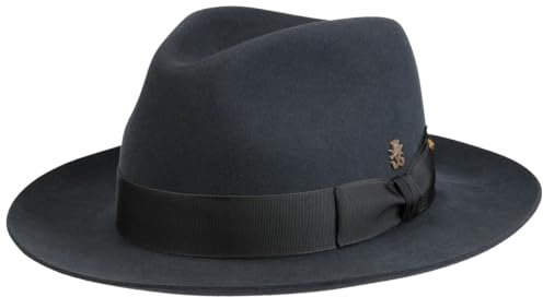 Mayser Sombrero Alicante Velvet Zechbauer Hombre - Made in The EU Bogart con Forro, Banda de grosgain Otoño Verano Primavera Invierno Verano/Invierno - M (56-57 cm) Gris Oscuro