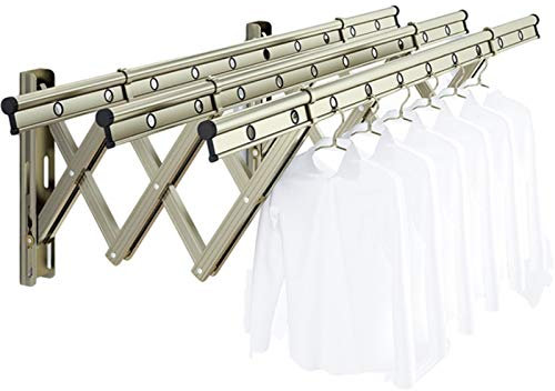 Generisch Handtuchhalter Faltbarer ausziehbarer Wäschetrockner wandmontierter Wäscheständer aus Edelstahl Handtuchhalter für drinnen und draußen (Silber)