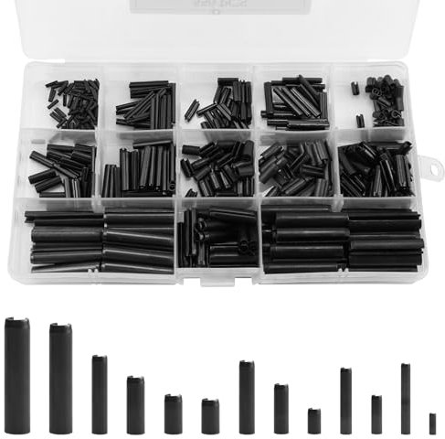 Perno di Tensione a Molla 550 Pezzi Spine Elastiche Molla Rullo Perno Acciaio al Manganese M1.5/M2/M2.5/M3/M4/M5/M6 Assortment Kit Fissaggi in Robusti per Vari Usi