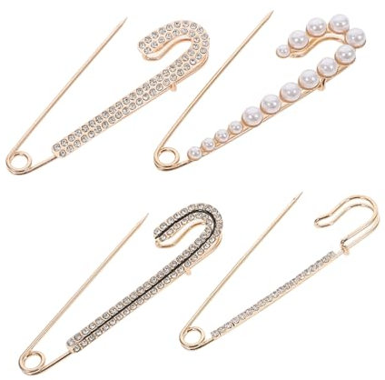 GALPADA 4 Stück Perlen Sicherheitsnadeln Für Kleidung Broschennadeln Taillenspanner Clips Dekorative Accessoires Vielseitig Einsetzbar Für Kleider Und Röcke