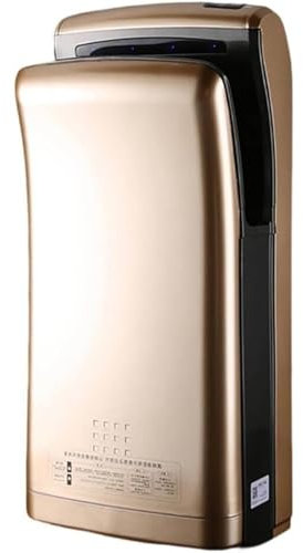 PRMTYUP Asciugamani Elettrico Verticale, Asciugamani Automatico con Filtro, Asciugamani Commerciali A Doppia Lama da 1800 W, Asciugamani Automatico A Induzione,d'oro