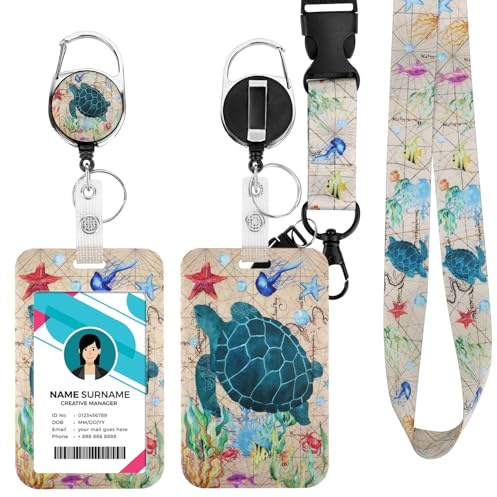 Ausweishülle mit Band, Id Badge Holder Breakaway Lanyard für, Einziehbare Badge Reel, Abnehmbare Namensschild Clips, Hals Lanyard Strap, Lehrer Büro Geschenke