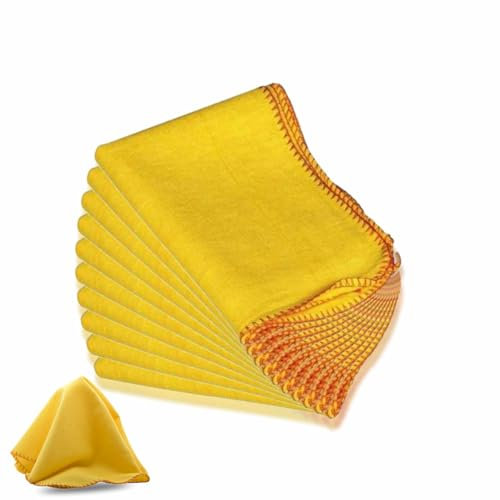 Yellow Duster Feather Duster All Purpose Cloths Cleaning Yellow Cleaners Kitchen Towels Washable Cleaning Clothes Lint Free Cleaner Machine Dacia Cloth Multipurpose Dusters Home Car 10 Pieces(1 Count)
