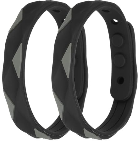 sourcing map Anti Static Bracelet, 0.5X9 Adjustable Anti Static Wristband Silicone Balance Energy Sport Bracelets for Eliminate Static, Black 2Pack
