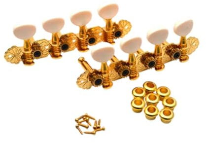 Oshhni Metal Machine Heads Musical Instrument Parts Mandolin Tuners for 8 Strings Mandolin, Gold