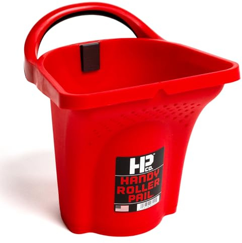 HP CO. HANDY PRODUCTS Handy Roller Pail with 10 Disposable Liners – Holds 1/2 Gallon of Paint or Stain, Built-in Magnetic Brush Holder, Roller Grid & Sturdy Handle