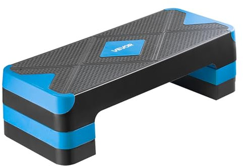 VEVOR Stepper per Esercizi Portatile Piattaforma Larghezza 68x26 cm per Allenamento Casa Palestra Altezza Regolabile, Stepper Aerobica Superficie Antiscivolo per Palestra di Casa, Cardio Forza, Blu