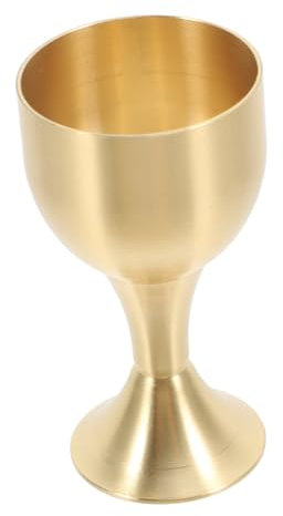 PartyKindom Calice in Metallo Dorato Per Offerte Buddhiste Coppa Sacra Da Tavolo Decorativa Vaso Per Acqua Rituale Alta Ampiezza Per Tempio e Uso Domestico