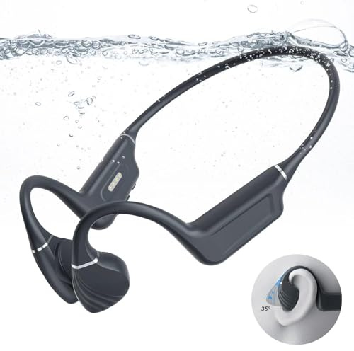 MUXUN Bone Conduction Headphones, Bluetooth&32GB MP3 Player Open Ear Headphones IP68 Waterproof Bone Conduction Headphones Bluetooth,Built-in Microphone
