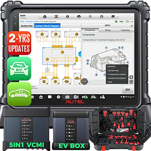 Autel MaxiSys Ultra EV Diagnosegerät Auto Aktualisierter Ultra Elite II Pro | mit €1000 EVDiag-Kit, Hochspannungs & Batterieanalyse, 5IN1 MaxiFlash VCMI, J2534-Programmierung, Topologiekarte2.0