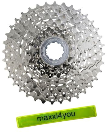 maxxi4you Shimano Alivio kassetter CS-HG400 9-fack 11–36 tänder inklusive reflexband