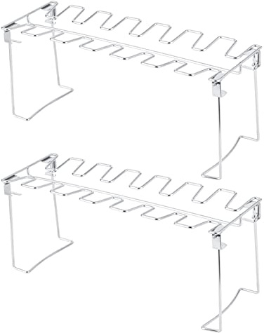 MUNEFE Grillställ för kycklingvinge, 2-pack grillställ, benställ för kycklingvinge i rostfritt stål, hopfällbart grillställ för grillugn