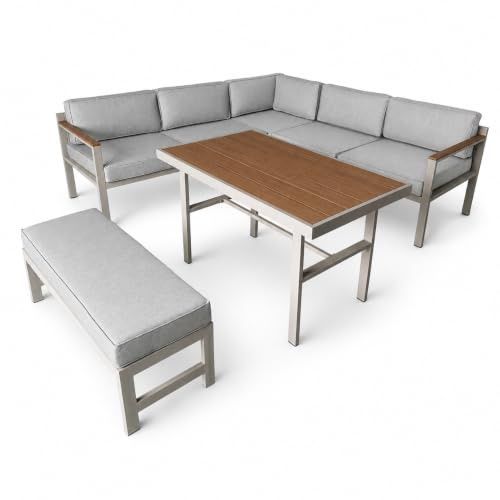 greemotion Gartenlounge-Set Miami, Grau, Ecklounge, Stahl