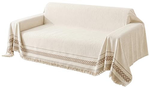 FERNVALE Soft & Cozy Sofa Cover Washable Couch Protector Pet-Friendly Slipcover for 2-4 Seater Sofas Loveseat L-Shaped Sectional Durable Furniture Cover for Living Room Bedroom Office (Brown)
