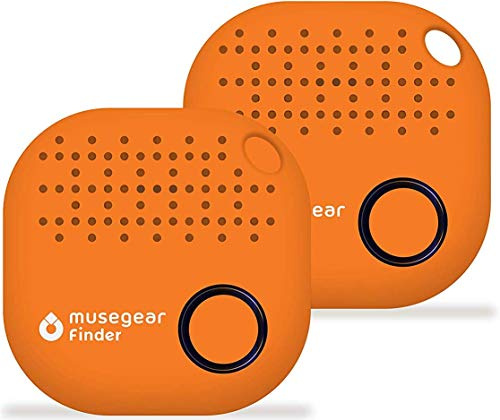 musegear Schlüsselfinder mit Bluetooth App aus Deutschland I Maximaler Datenschutz I orange 2er Pack I Für iOS & Android I Schlüssel Finden