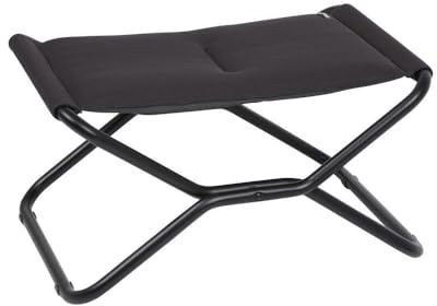 Lafuma Mobilier - Gepolsterte klappbare Fußstütze/Hocker Next - UV-beständiges AirComfort-Gewebe - Für Liegestühle auf Terrasse, Garten, am Pool - Höchster Komfort - Stahl | Hergestellt in Frankreich - Schwarz - ideale Ergänzung zum Transabed, 2-in-1 Beinstütze und Zusatzstuhl, Matratze