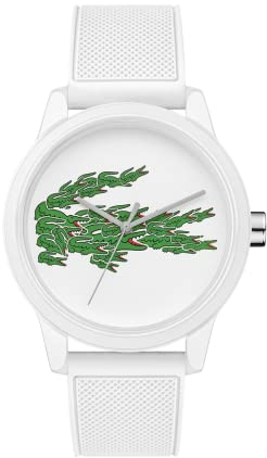 Lacoste Analog Quarzuhr für Herren Kollektion LACOSTE.12.12 mit Weisses Silikonarmband - 2011039