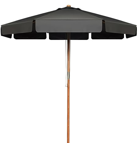 COSTWAY Ombrellone Giardino 300 cm, Inclinazione Regolabile (Grigio) | Ombrellone da Esterno con Pulsante Manuale, Protezione UV, Ideale per Piscina, Balcone, Giardino