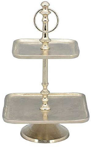 Exner dekorative quadratische Deko-Etagere 2-stufig Metall Vintage Landhaus Stil