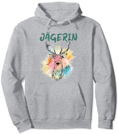 Jagen Hirsch Jagdbekleidung Jagdschein Damen Jagd Jägerin Pullover Hoodie