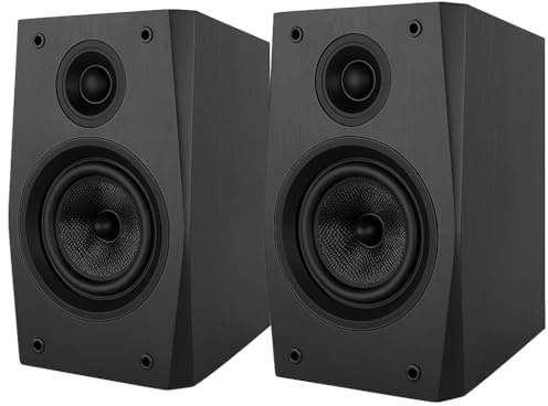 System One SB-15B Negro – Altavoces de Estantería HiFi 2 Vías Pasivos (Pareja) – Woofer 5.25 Kevlar + Tweeter Seda 1 – 60W RMS – 4 Ohm – Bass Reflex – Cine en Casa y Música – NO Bluetooth.